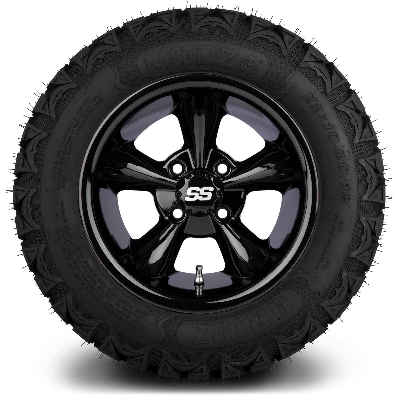 MODZ® 12" Godfather Glossy Black Wheels & Off-Road Tires Combo
