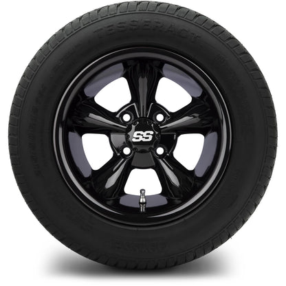 MODZ® 12" Godfather Glossy Black Wheels & Street Tires Combo