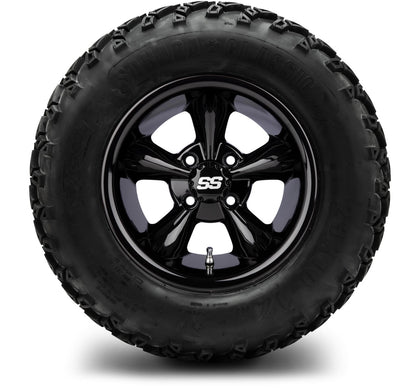 MODZ® 12" Godfather Glossy Black Wheels & Off-Road Tires Combo