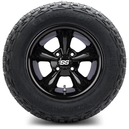 MODZ® 12" Godfather Glossy Black Wheels & Off-Road Tires Combo