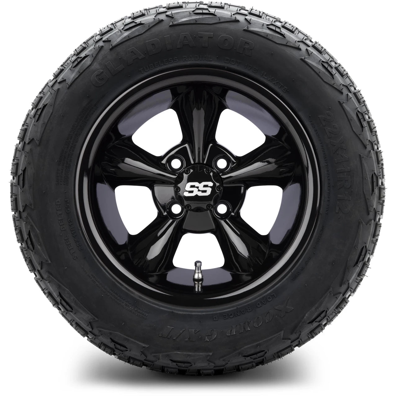 MODZ® 12" Godfather Glossy Black Wheels & Off-Road Tires Combo