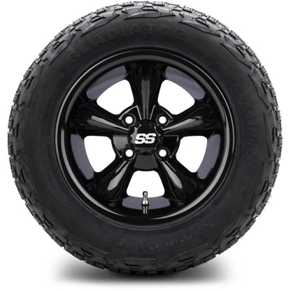 MODZ® 12" Godfather Glossy Black Wheels & Off-Road Tires Combo