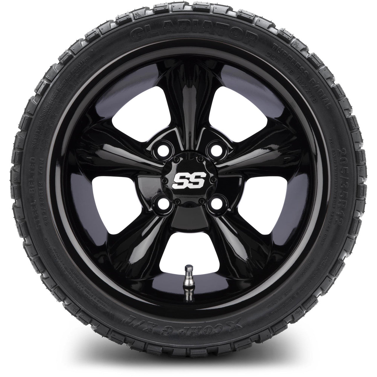 MODZ® 12" Godfather Glossy Black Wheels & Off-Road Tires Combo