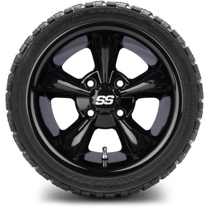 MODZ® 12" Godfather Glossy Black Wheels & Off-Road Tires Combo