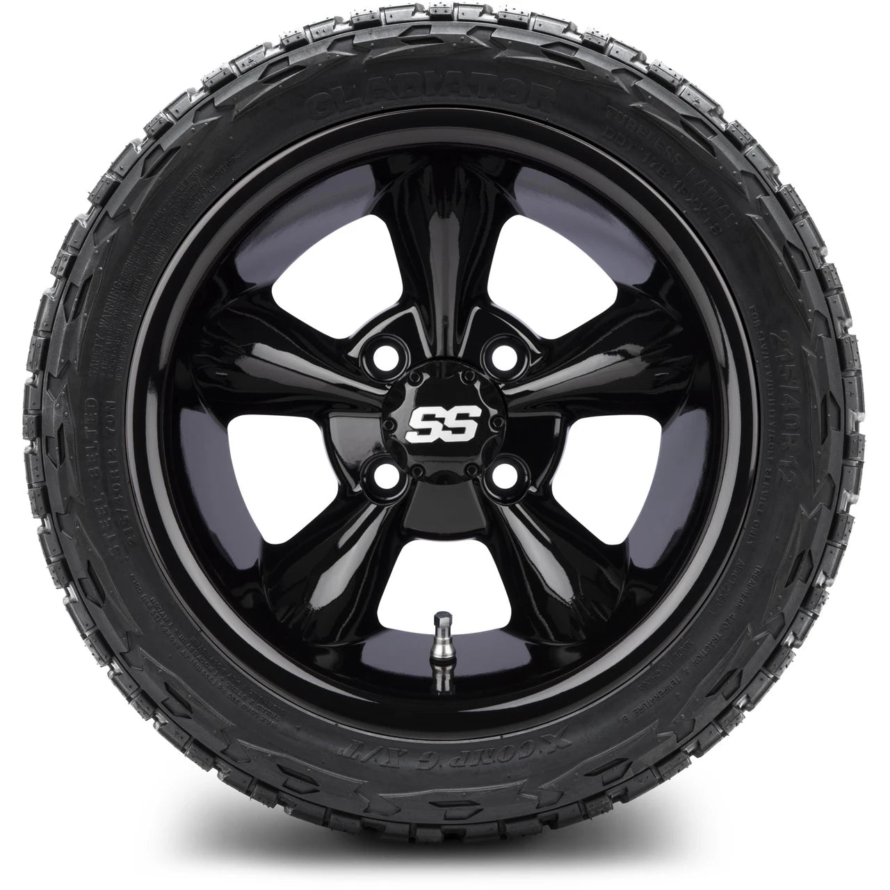 MODZ® 12" Godfather Glossy Black Wheels & Off-Road Tires Combo