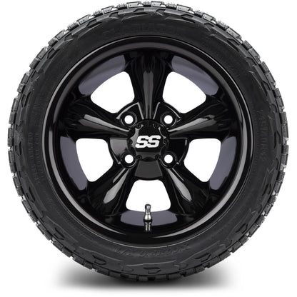 MODZ® 12" Godfather Glossy Black Wheels & Off-Road Tires Combo