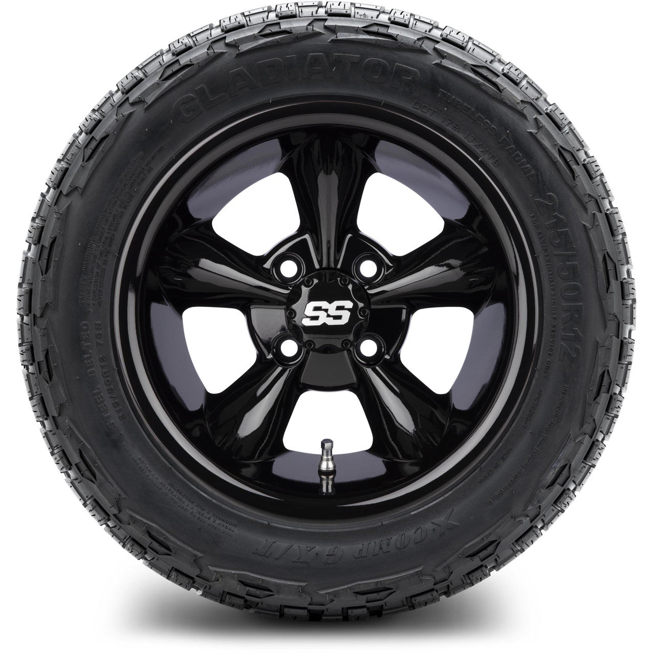 MODZ® 12" Godfather Glossy Black Wheels & Off-Road Tires Combo