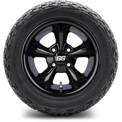 MODZ® 12" Godfather Glossy Black Wheels & Off-Road Tires Combo