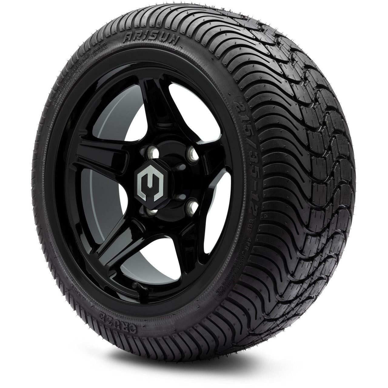 MODZ® 12" Drift Glossy Black Wheels & Street Tires Combo