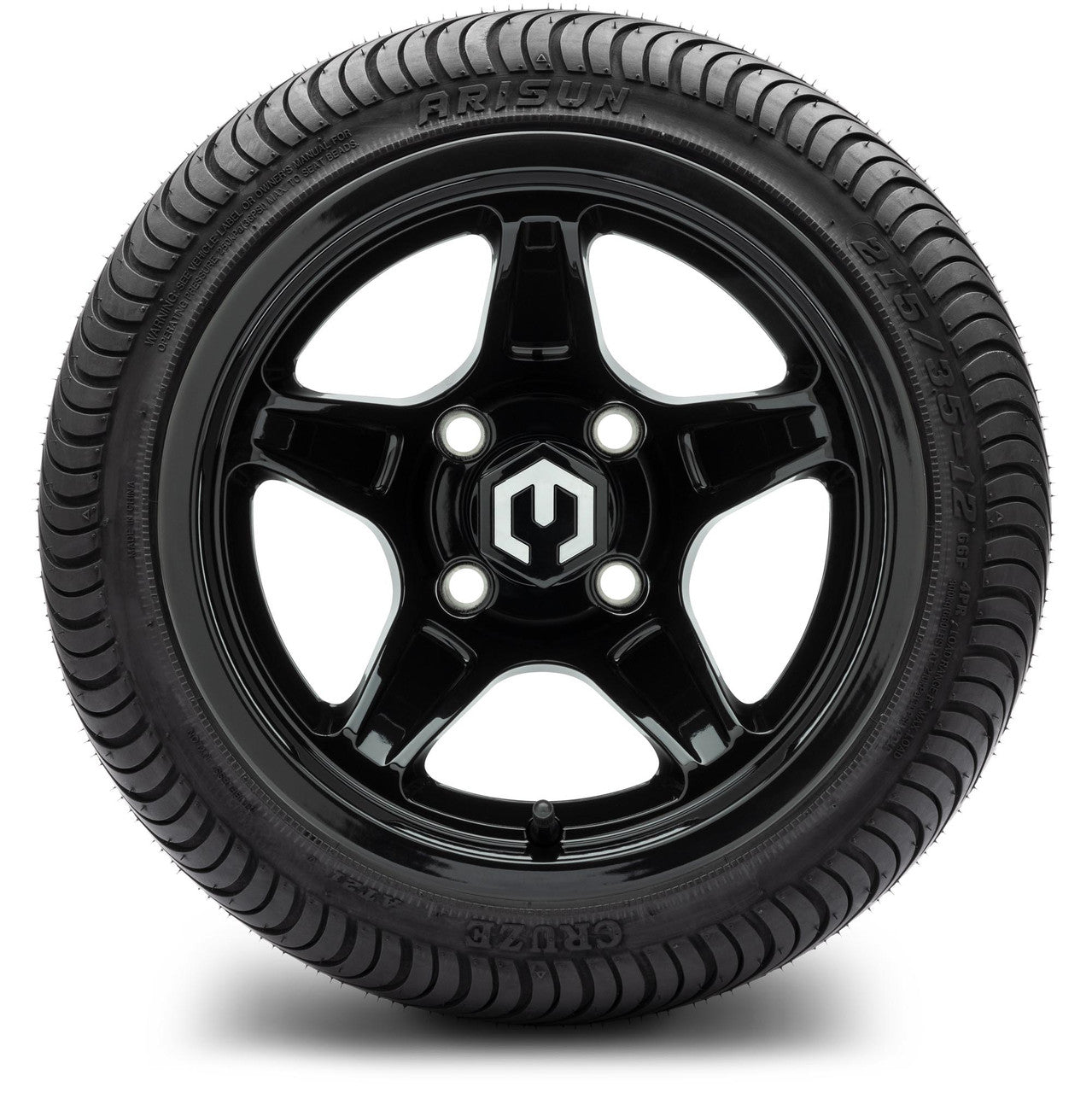 MODZ® 12" Drift Glossy Black Wheels & Street Tires Combo