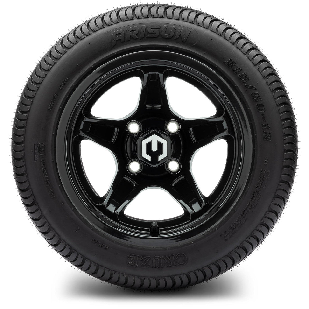 MODZ® 12" Drift Glossy Black Wheels & Street Tires Combo