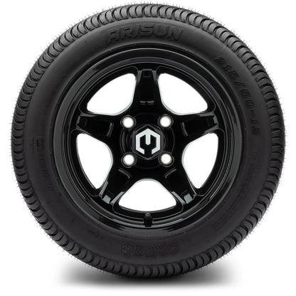 MODZ® 12" Drift Glossy Black Wheels & Street Tires Combo