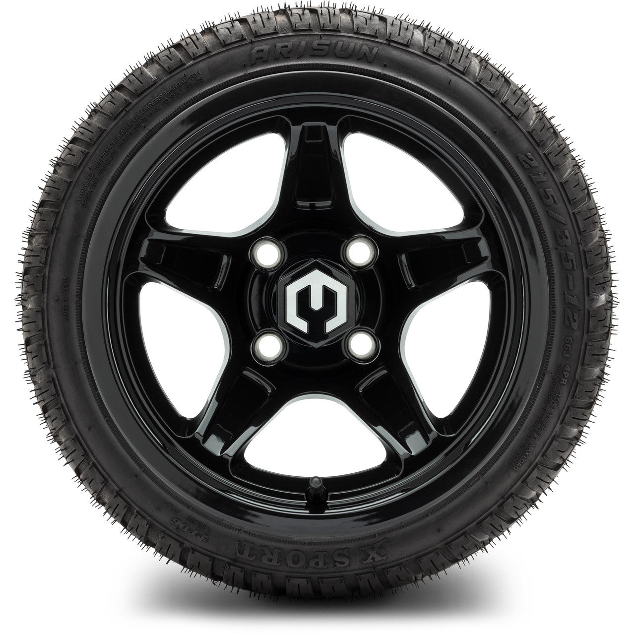 MODZ® 12" Drift Glossy Black Wheels & Street Tires Combo