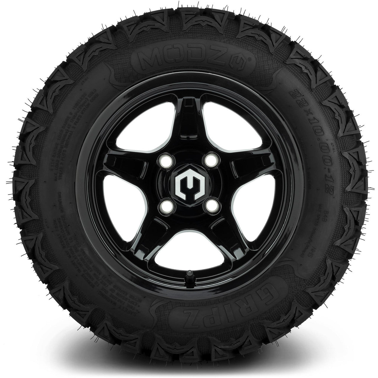 MODZ® 12" Drift Glossy Black Wheels & Off-Road Tires Combo
