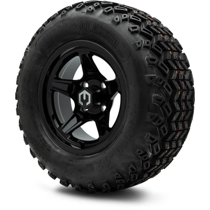 MODZ® 12" Drift Glossy Black Wheels & Off-Road Tires Combo