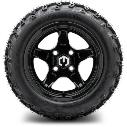 MODZ® 12" Drift Glossy Black Wheels & Off-Road Tires Combo