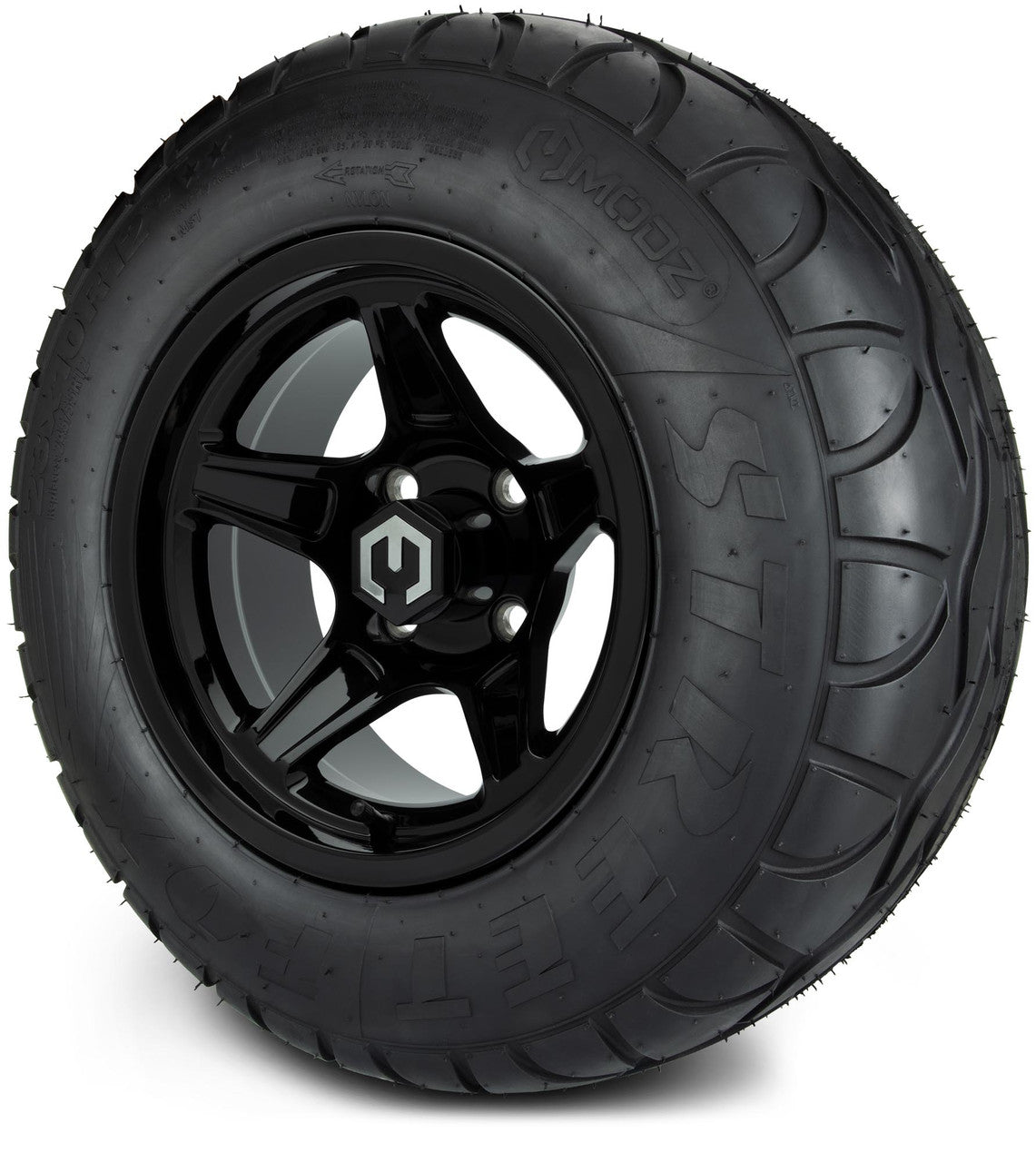 MODZ® 12" Drift Glossy Black Wheels & Street Tires Combo