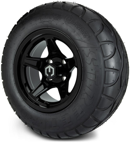 MODZ® 12" Drift Glossy Black Wheels & Street Tires Combo