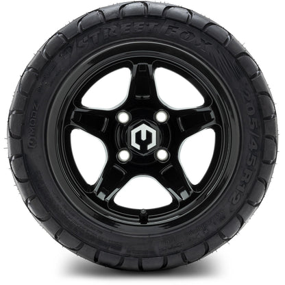 MODZ® 12" Drift Glossy Black Wheels & Street Tires Combo