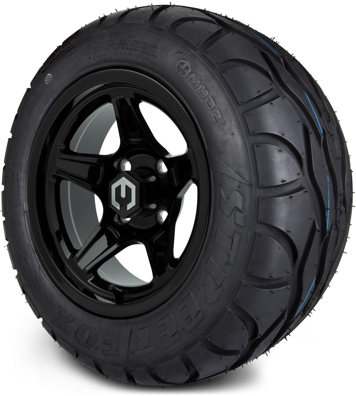 MODZ® 12" Drift Glossy Black Wheels & Street Tires Combo