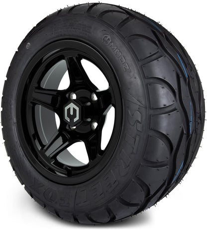 MODZ® 12" Drift Glossy Black Wheels & Street Tires Combo