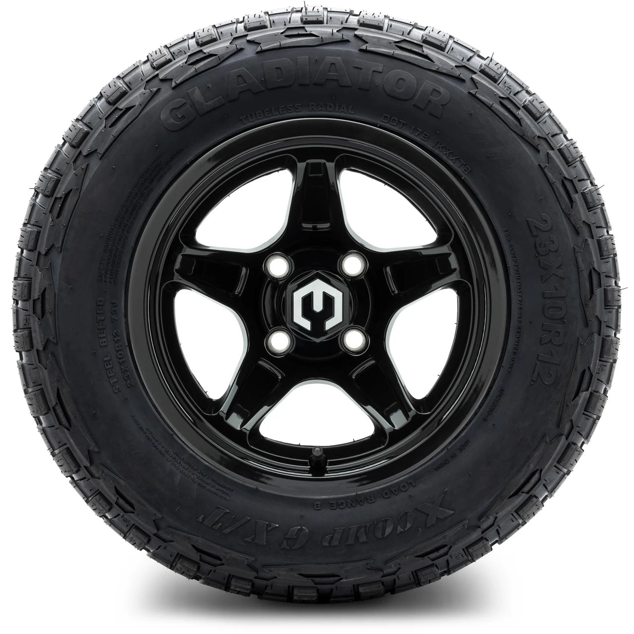 MODZ® 12" Drift Glossy Black Wheels & Off-Road Tires Combo