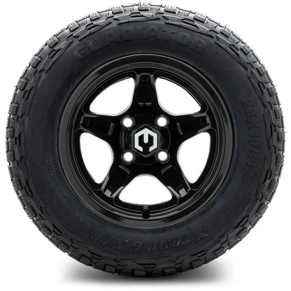 MODZ® 12" Drift Glossy Black Wheels & Off-Road Tires Combo