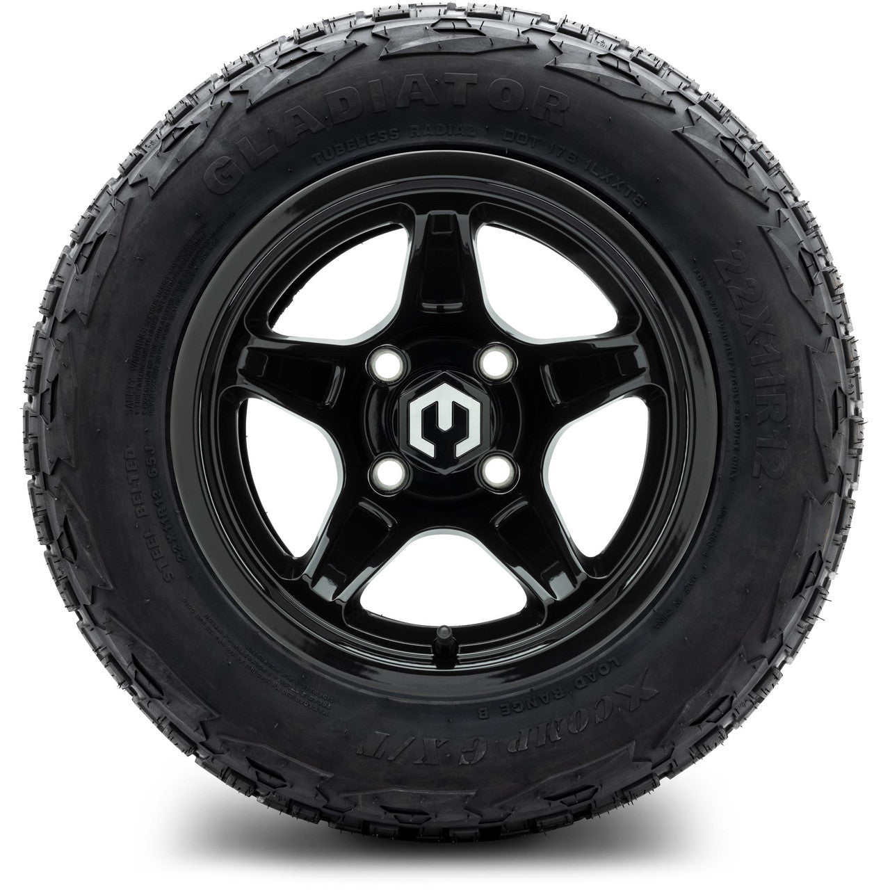 MODZ® 12" Drift Glossy Black Wheels & Off-Road Tires Combo