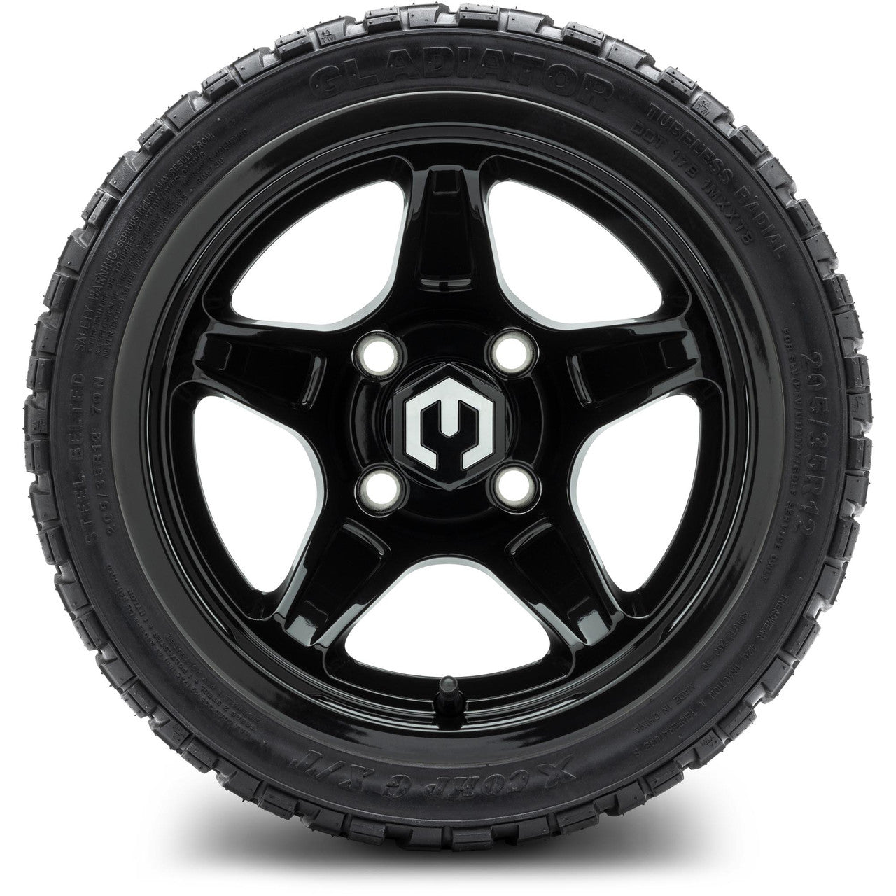 MODZ® 12" Drift Glossy Black Wheels & Off-Road Tires Combo