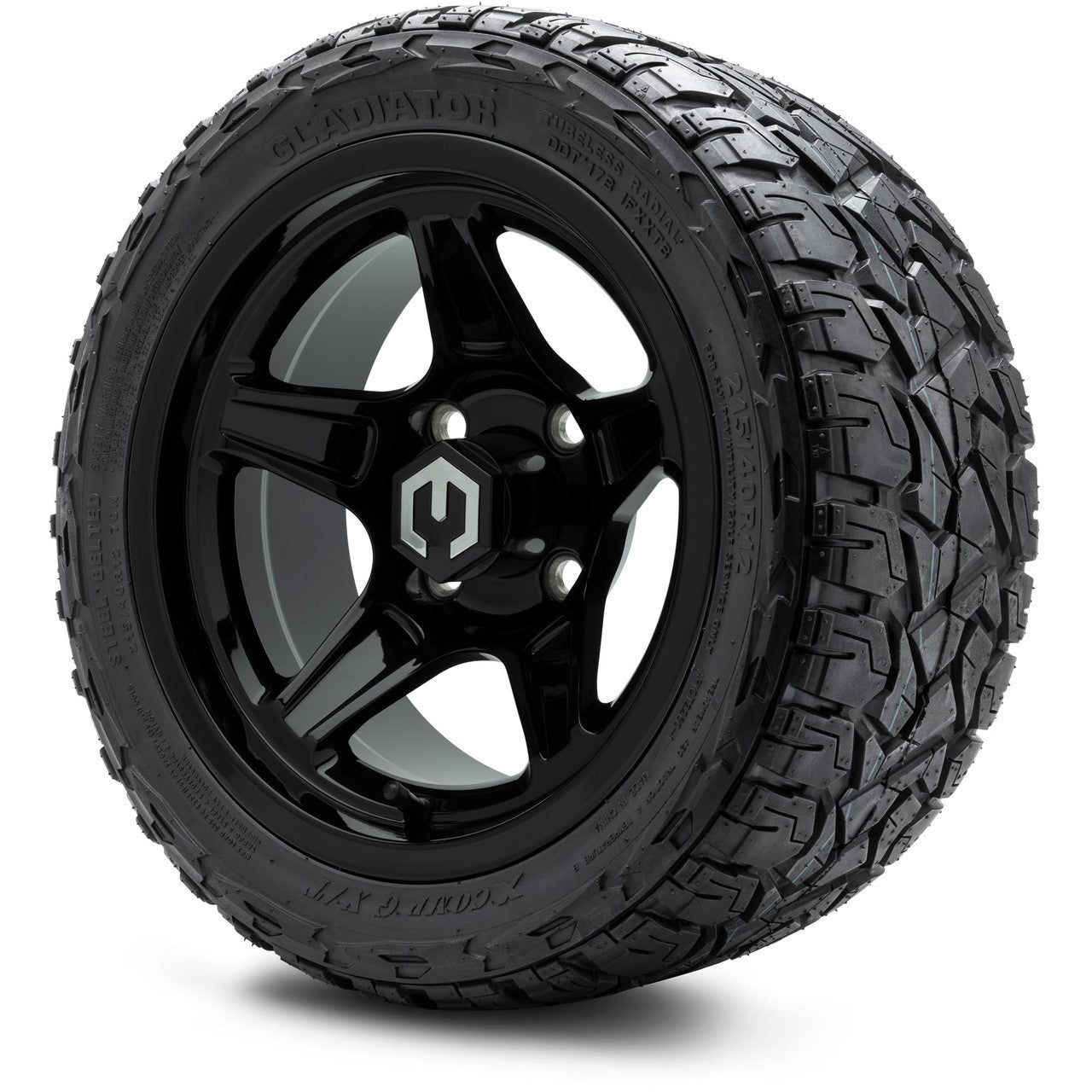 MODZ® 12" Drift Glossy Black Wheels & Off-Road Tires Combo