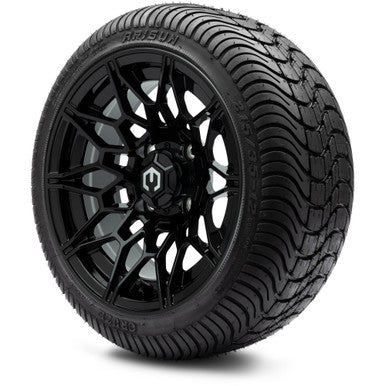MODZ® 12" Galaxy Glossy Black Wheels & Street Tires Combo