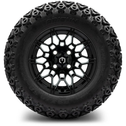MODZ® 12" Galaxy Glossy Black Wheels & Off-Road Tires Combo