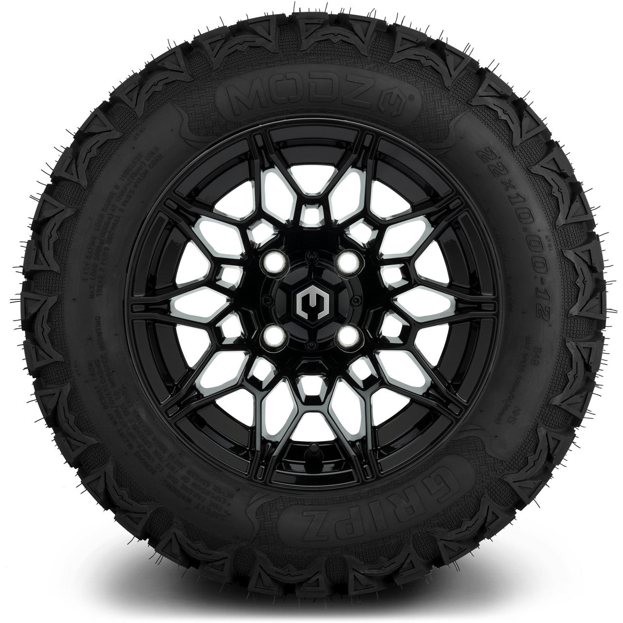 MODZ® 12" Galaxy Glossy Black Wheels & Off-Road Tires Combo