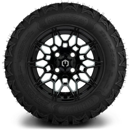 MODZ® 12" Galaxy Glossy Black Wheels & Off-Road Tires Combo