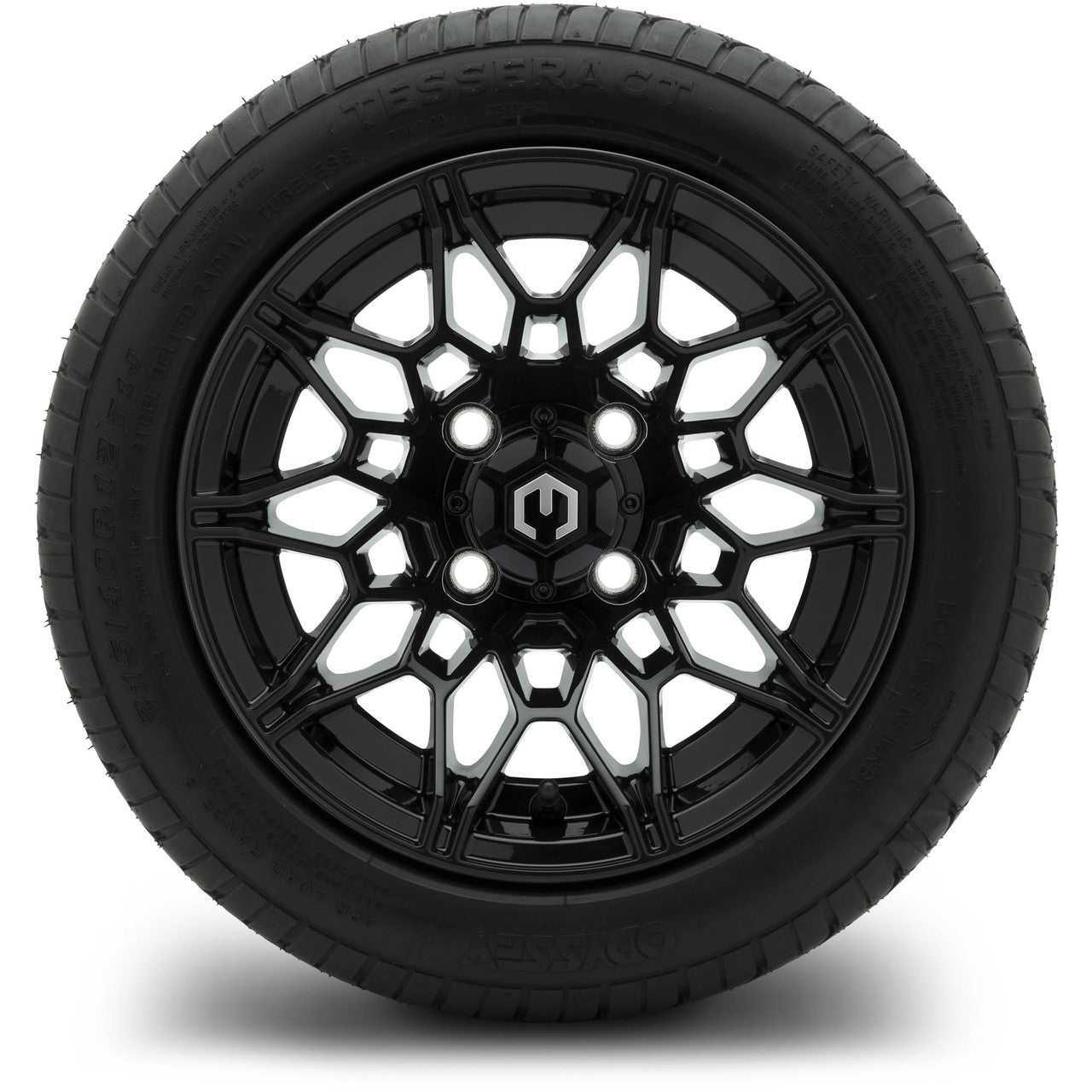 MODZ® 12" Galaxy Glossy Black Wheels & Street Tires Combo