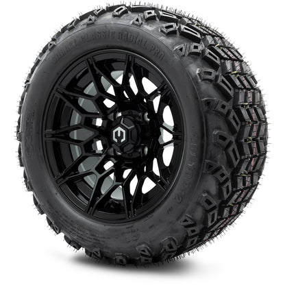 MODZ® 12" Galaxy Glossy Black Wheels & Off-Road Tires Combo