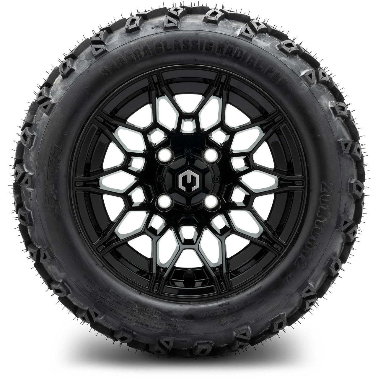 MODZ® 12" Galaxy Glossy Black Wheels & Off-Road Tires Combo