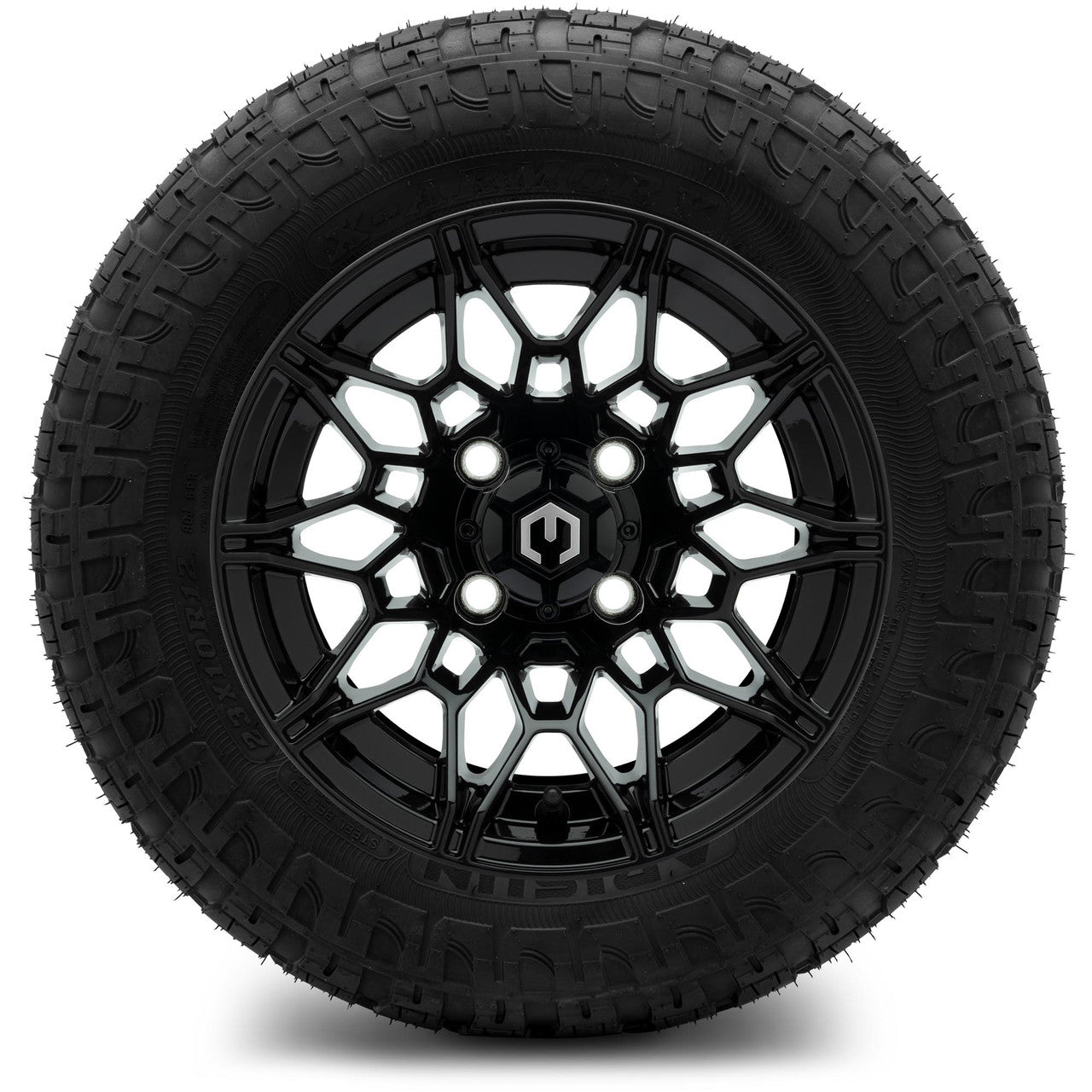 MODZ® 12" Galaxy Glossy Black Wheels & Off-Road Tires Combo