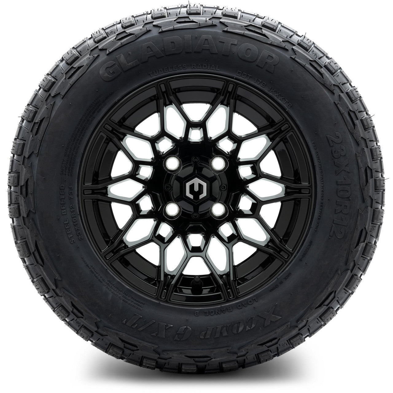 MODZ® 12" Galaxy Glossy Black Wheels & Off-Road Tires Combo