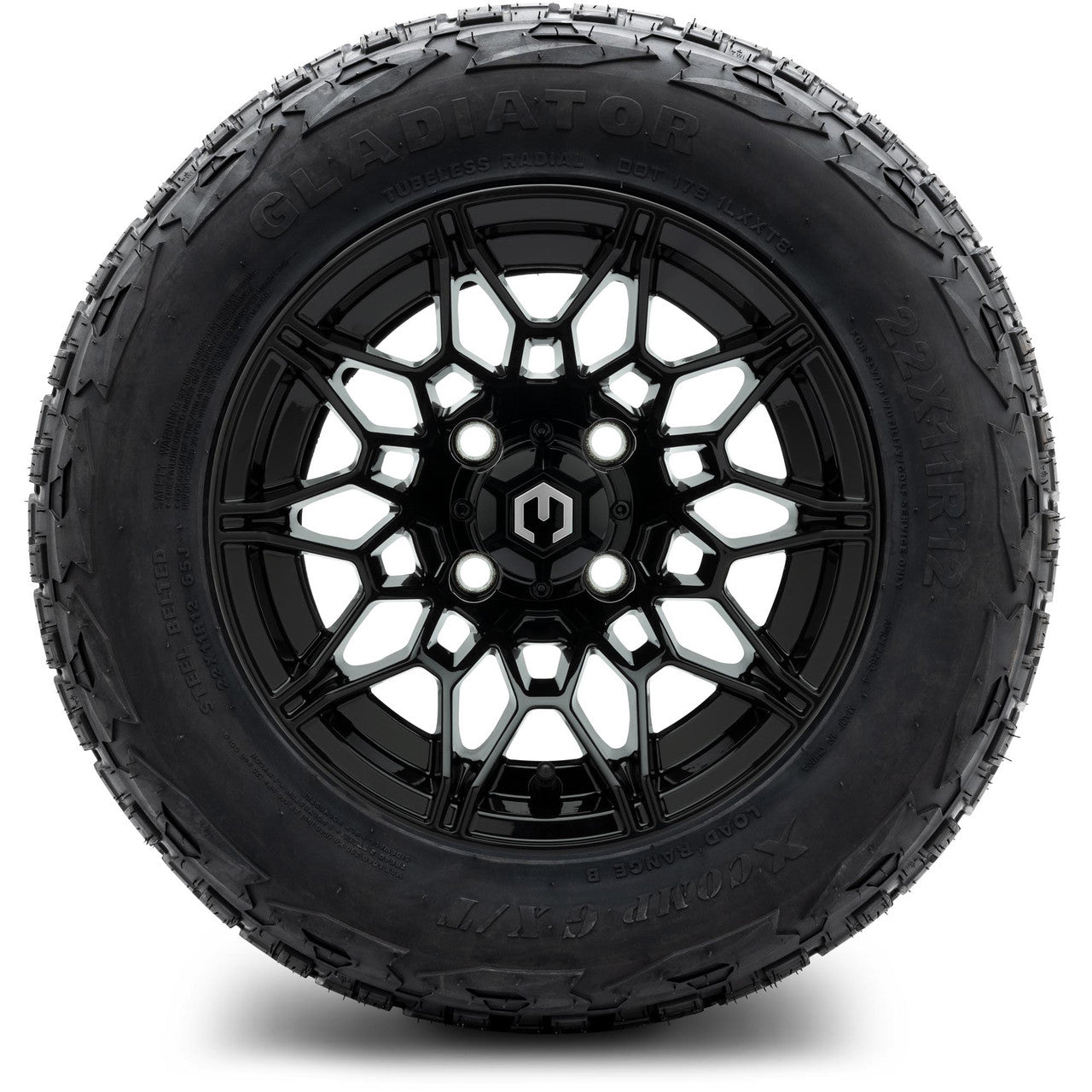 MODZ® 12" Galaxy Glossy Black Wheels & Off-Road Tires Combo