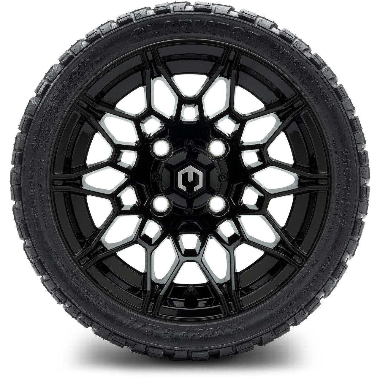 MODZ® 12" Galaxy Glossy Black Wheels & Off-Road Tires Combo