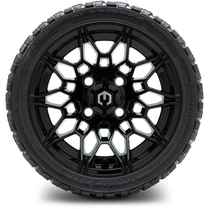MODZ® 12" Galaxy Glossy Black Wheels & Off-Road Tires Combo