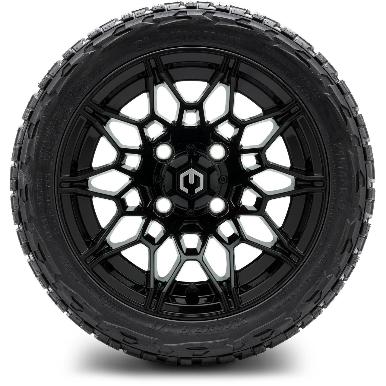 MODZ® 12" Galaxy Glossy Black Wheels & Off-Road Tires Combo