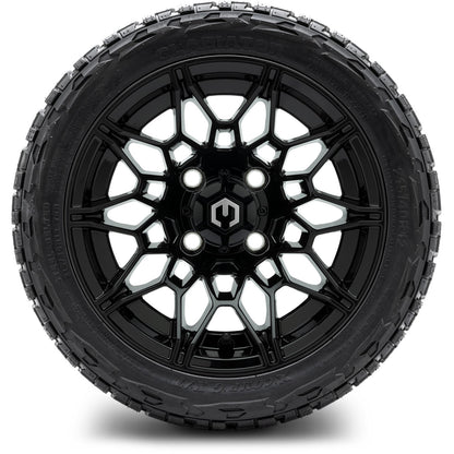 MODZ® 12" Galaxy Glossy Black Wheels & Off-Road Tires Combo