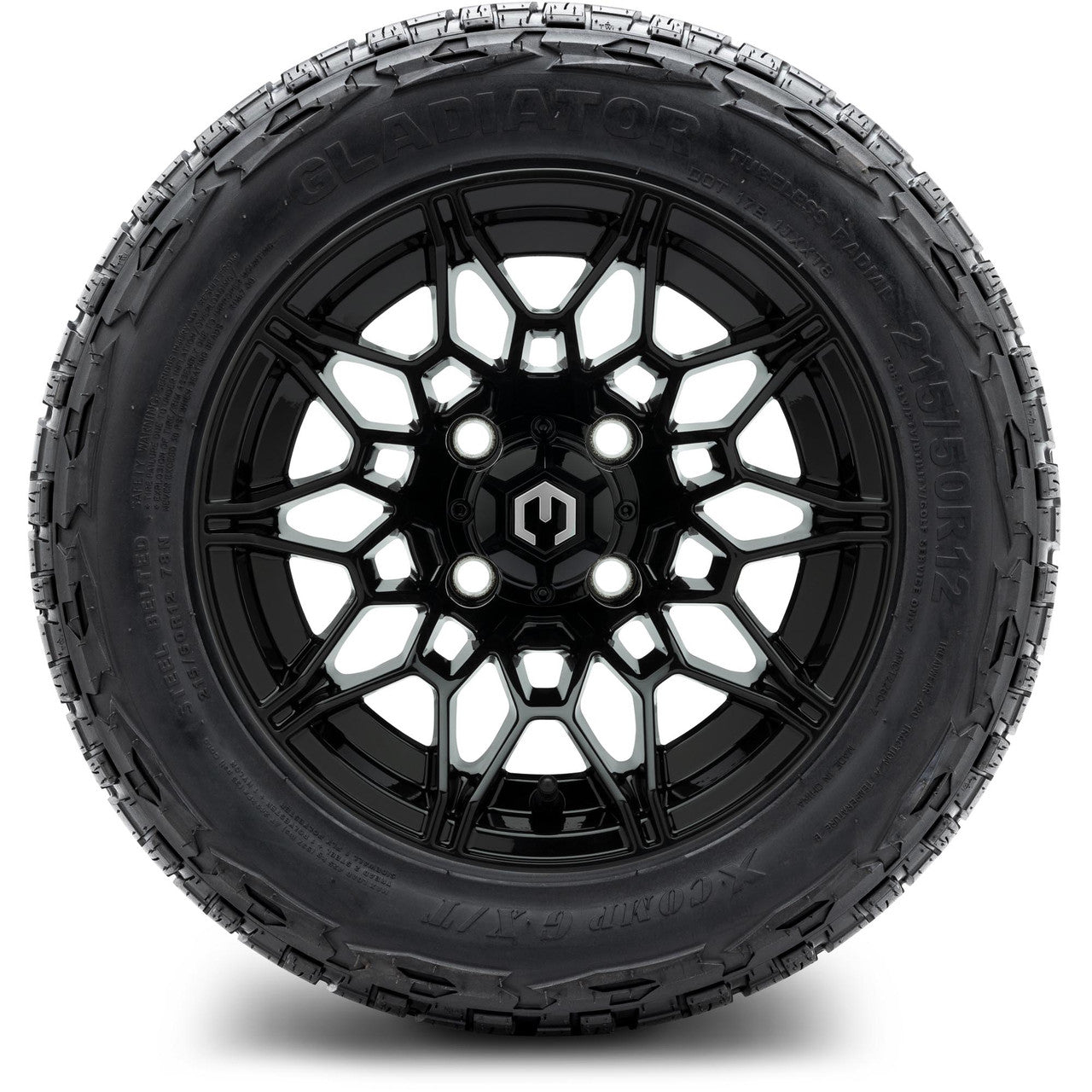 MODZ® 12" Galaxy Glossy Black Wheels & Off-Road Tires Combo