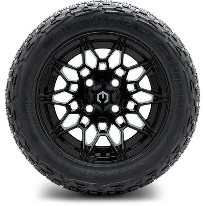 MODZ® 12" Galaxy Glossy Black Wheels & Off-Road Tires Combo