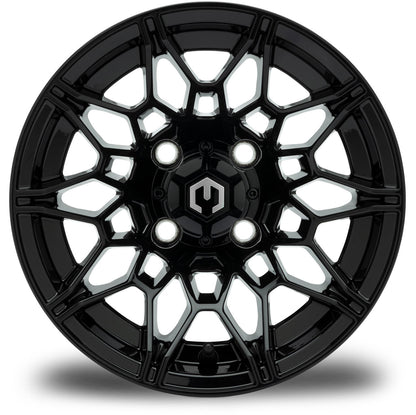 MODZ® Galaxy Glossy Black 12" Golf Cart Wheel