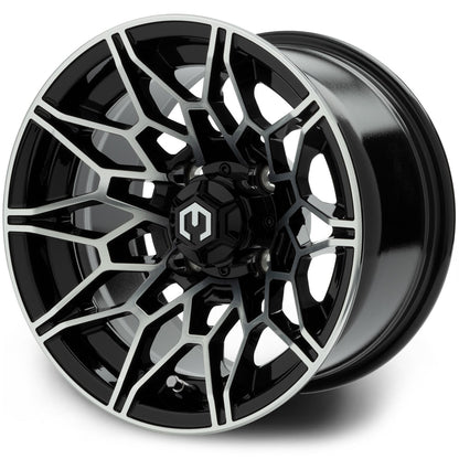 MODZ® Galaxy Machined Black 12" Golf Cart Wheel