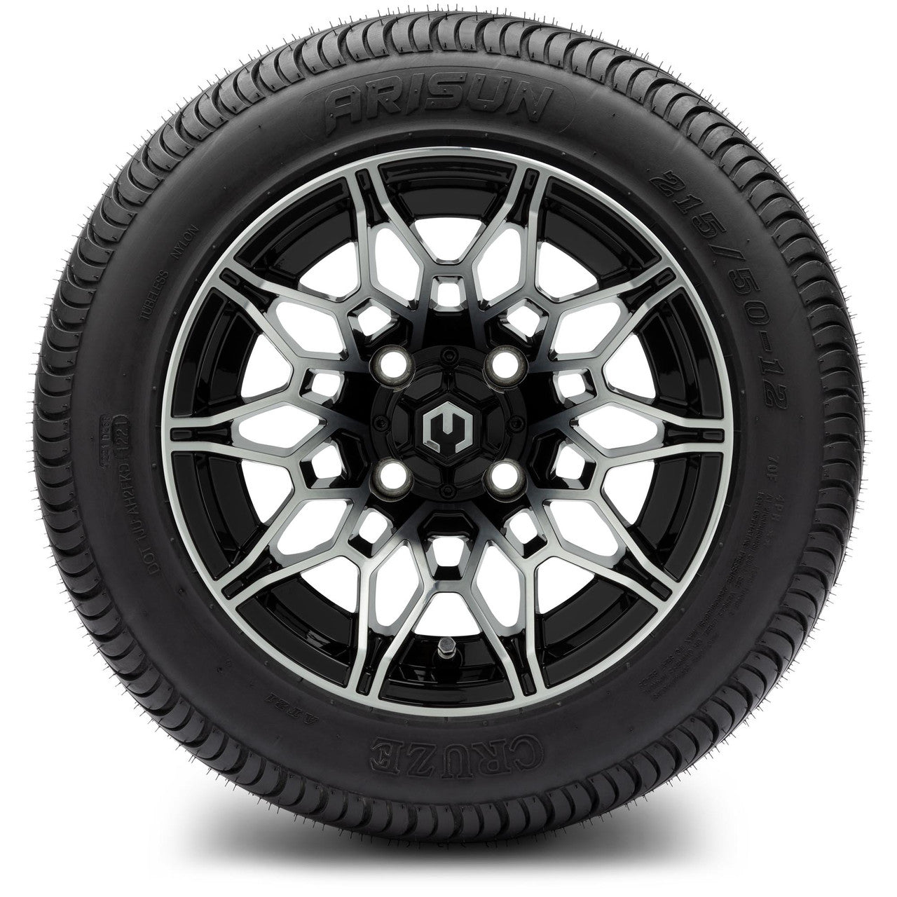 MODZ® 12" Galaxy Machined Black Wheels & Street Tires Combo