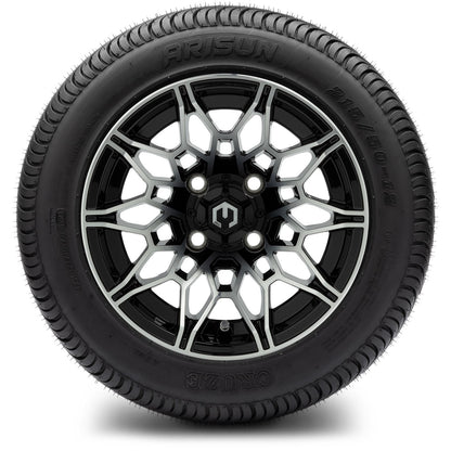 MODZ® 12" Galaxy Machined Black Wheels & Street Tires Combo